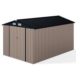 Outdoor Storage Shed Large Utility Tool House with Top Sloping Design-Grey