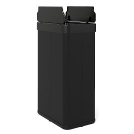 VIORA 60L Trash Can with 2 Wing Lids Slim Automatic Touchless Waste Bin-Black