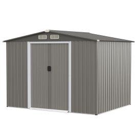 Garden Storage - Outdoor Storage Shed with Foundation for Garden Yard-Dark Grey