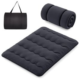 Floor Mattress - Japanese Floor Mattress with Washable Cover and Carry Bag-Black-King Size