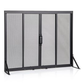 89 x 72 cm Metal Fireplace Screen with Sliding Doors