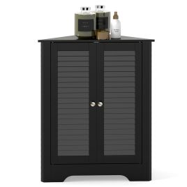 Corner Storage Cabinet Display Unit-Black