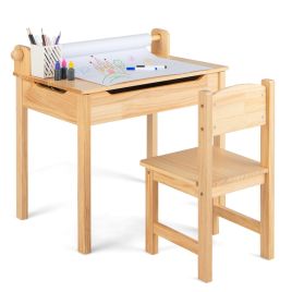 Toddler Activity Table with Chair - Natural