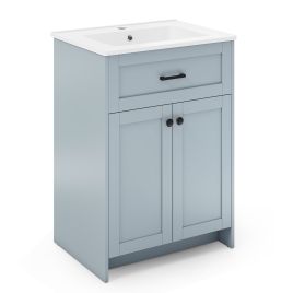 600mm Bathroom Vanity with Sink Bathroom Floor Vanity Cabinet-Grey