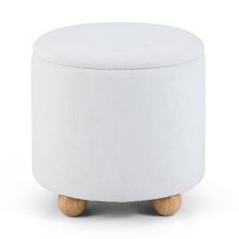 YLORA 45cm Storage Ottoman with Removable Lid-White