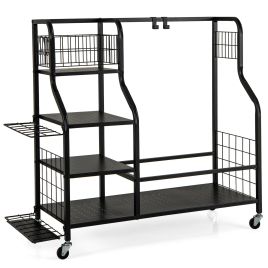 5-In-1 Golf Bag Storage Organizer with Storage Basket-Black