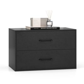 VERDE Black Chest of Drawers - Small-sized, 2 Drawers