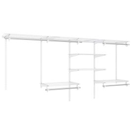 Wire Closet Organizer System Wall-mounted with Adjustable Shelves-White