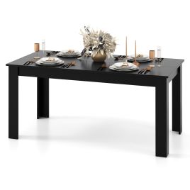 Dining Table - Modern Rectangular Kitchen Table for Breakfast Nook, Kitchen-Black
