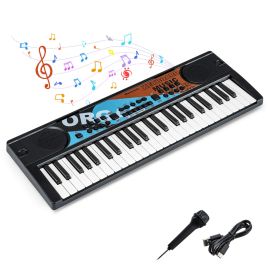 49 Keys Portable Kids Piano Keyboard-Black