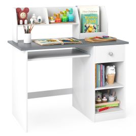 DRAVENTON Kids Study Desk Multifunctional Student Desk-Grey