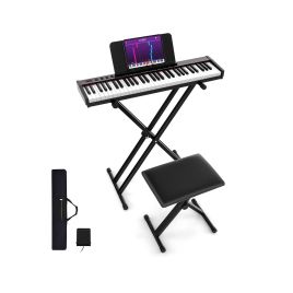 Musical Keyboard - 61-Key Portable Electronic Keyboard Piano with Stand and Stool