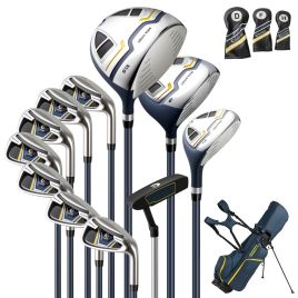 Mens Complete Golf Clubs and Bag Set Golf Stand Bag-Yellow