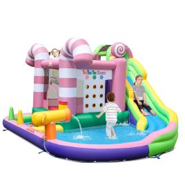 9-in-1 Inflatable Bounce House with Slide and Splash Pools
