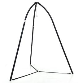 Outdoor Swing Chair - Hanging Chair Stand with Hanging Chain for Lounger Saucer-Black