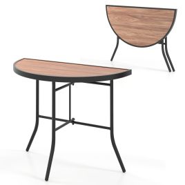 Half-Round Folding Event Table with Metal Frame