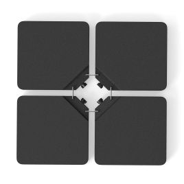 4 Pieces Offset Patio Umbrella Base with 4 Interlocking Pins and Easy-fill Spouts