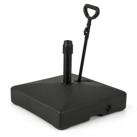 Mobile Patio Umbrella Base 59 kg Capacity Umbrella Stand with 3 Wheels-Black