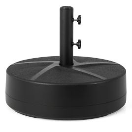 Weighted Patio Umbrella Base with 2 Adjustable Knobs for Garden-Black