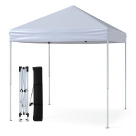 ANVAXO Outdoor Folding Pop-up Canopy with Adjustable Heights and Carrying Bag-White