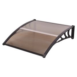 MALLORREN Door Canopy Awning Shelter Front Back Porch Window Roof Outdoor Shade 100*100CM-Brown
