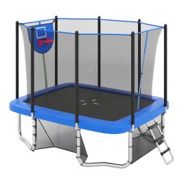 THORNIX Rectangle Outdoor Trampoline 317 x 255 cm Backyard Trampoline-Blue