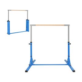 Gymnastics Bar - Kids Foldable Gymnastics Bar with 13 Adjustable Height-Blue