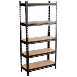 5-Tier Storage Rack with Adjustable Boards-Black