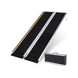 Portable Aluminum Wheelchair Ramp with Transition Plate-6FT