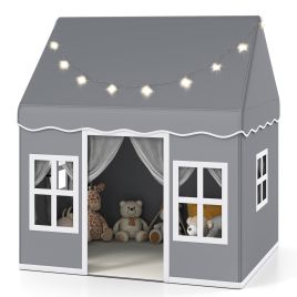 Indoor Kids Play Tent with Star Lights for Children Boys Girls Gift-Grey