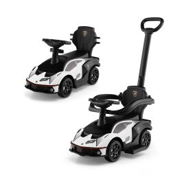 Kids Ride On Car with Push Handle - White