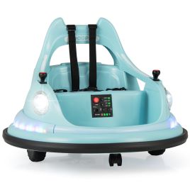 FISI 12V Kids Ride On Bumper Car with Dual Joysticks and 5 Light Effects-Blue
