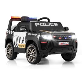12V Kid Ride on Police Car with Remote Control for Children-Black
