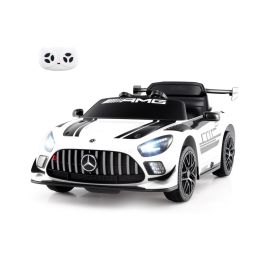 SOLTHORNE 12V Kids Powered Ride on Car Benz GT3 with Spoiler and Remote Control-White