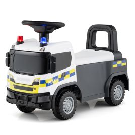 SYLVERNE Kids Ride On Push Car with Lights and Under-seat Storage-White