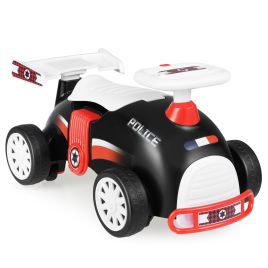 SYLWICK Kids Ride On Car Sliding Toy with Music and Cool Rear Wings-Black and Red