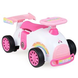 SYLWICK Kids Ride On Car Sliding Toy with Music and Cool Rear Wings-Pink