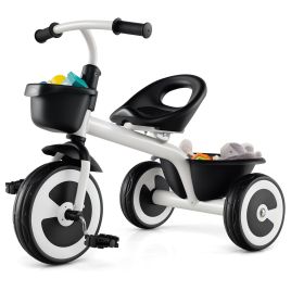 TARMIRE Toddler Tricycle Kids Trike with Adjustable Seat for 1.5-5 Years Old-White