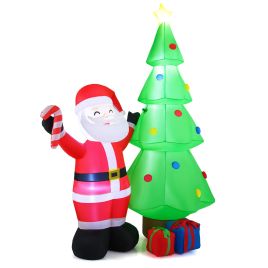 Inflatable Christmas Tree with Santa & Gift Boxes 8 ft - Green