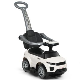 3-in-1 Ride-On Push Car Stroller - White