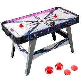 Air Hockey Game Table with Pucks and Pushers-White