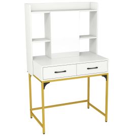 TORCRESTOR Vanity Desk with Mirror and Stool Wide Makeup Dressing Table-White