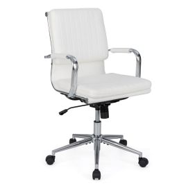 Ergonomic Computer Desk Chair with Rocking Backrest-White