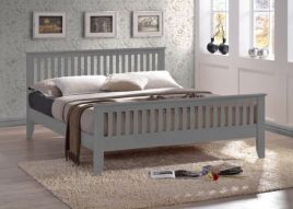 Double Bed - TURANO 4ft6 Wooden Bed Grey