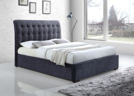 Double Bed - HAMVISTA 4ft6 Fabric Bed Dark Grey