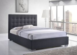 Double Bed - NEVONA 4ft6 Fabric Bed Grey