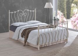 Kingsize Bed - INOVARA 5ft Metal Bed Ivory