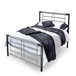 Atlanta Black & Silver Metal Bed Frame - 4ft6 Double