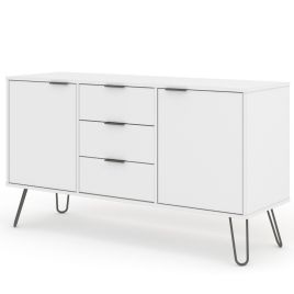 Augusta White Medium Sideboard with 2 Doors 3 Drawers 