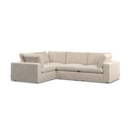 Corner Sofa - OBLAK Fabric 3 Seater Right Hand Facing Eggshell